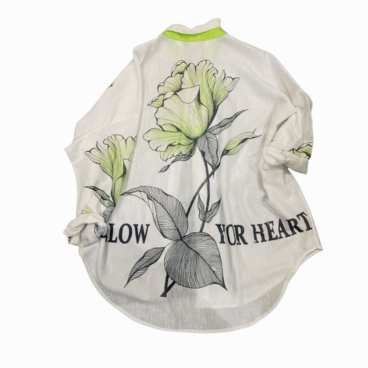 Blusa Italiana Oversize con Estampado Floral Verde - FreeLife Miami