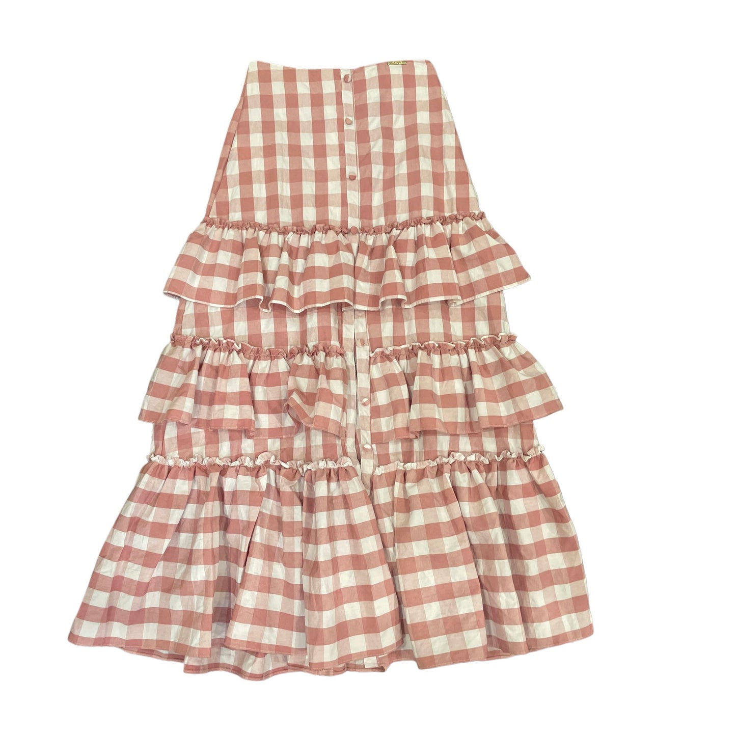 Falda Maxi de Cuadros con Volantes y Abertura - FreeLife Miami