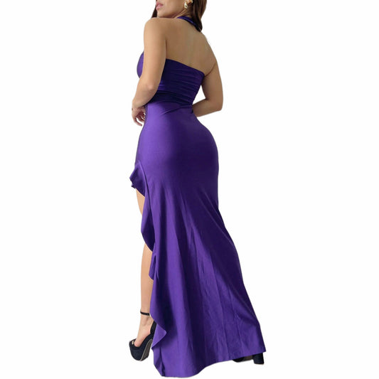 Vestido Halter Asimétrico Morado - FreeLife Miami