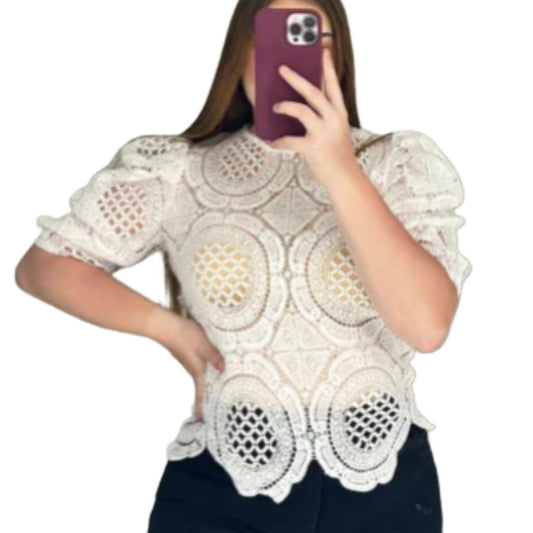 Blusa de Encaje Bordado - FreeLife Miami