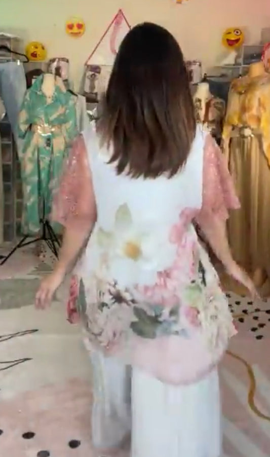 Blusa de Seda Italiana con Estampado Floral - FreeLife Miami