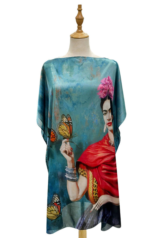 Frida Kahlo Butterfly Silk Cover Up - FreeLife Miami