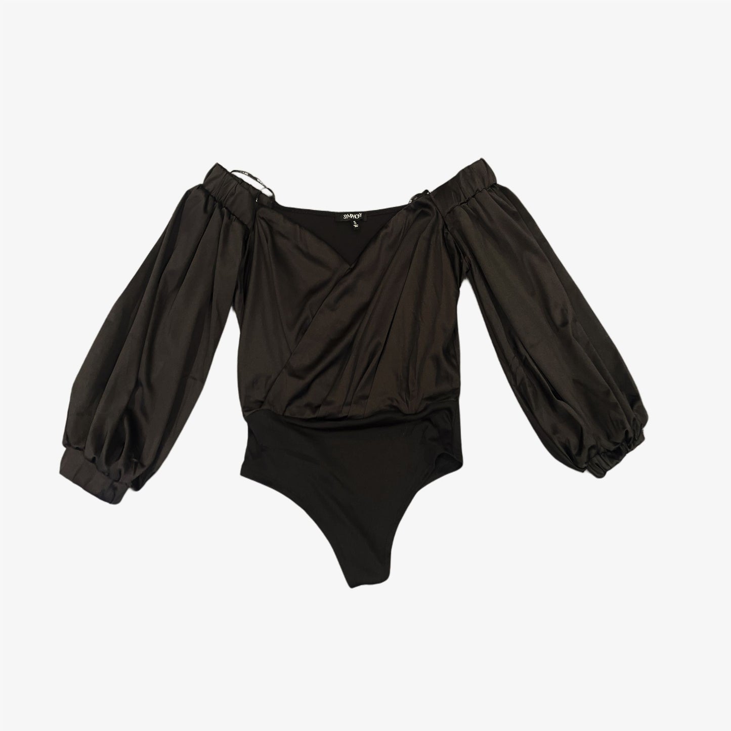 Body negro con hombros descubiertos y mangas abullonadas - FreeLife Miami