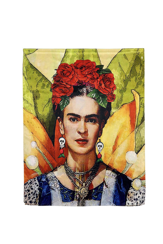 Frida Kahlo & Woodland Reversible Art Silk Scarf - FreeLife Miami